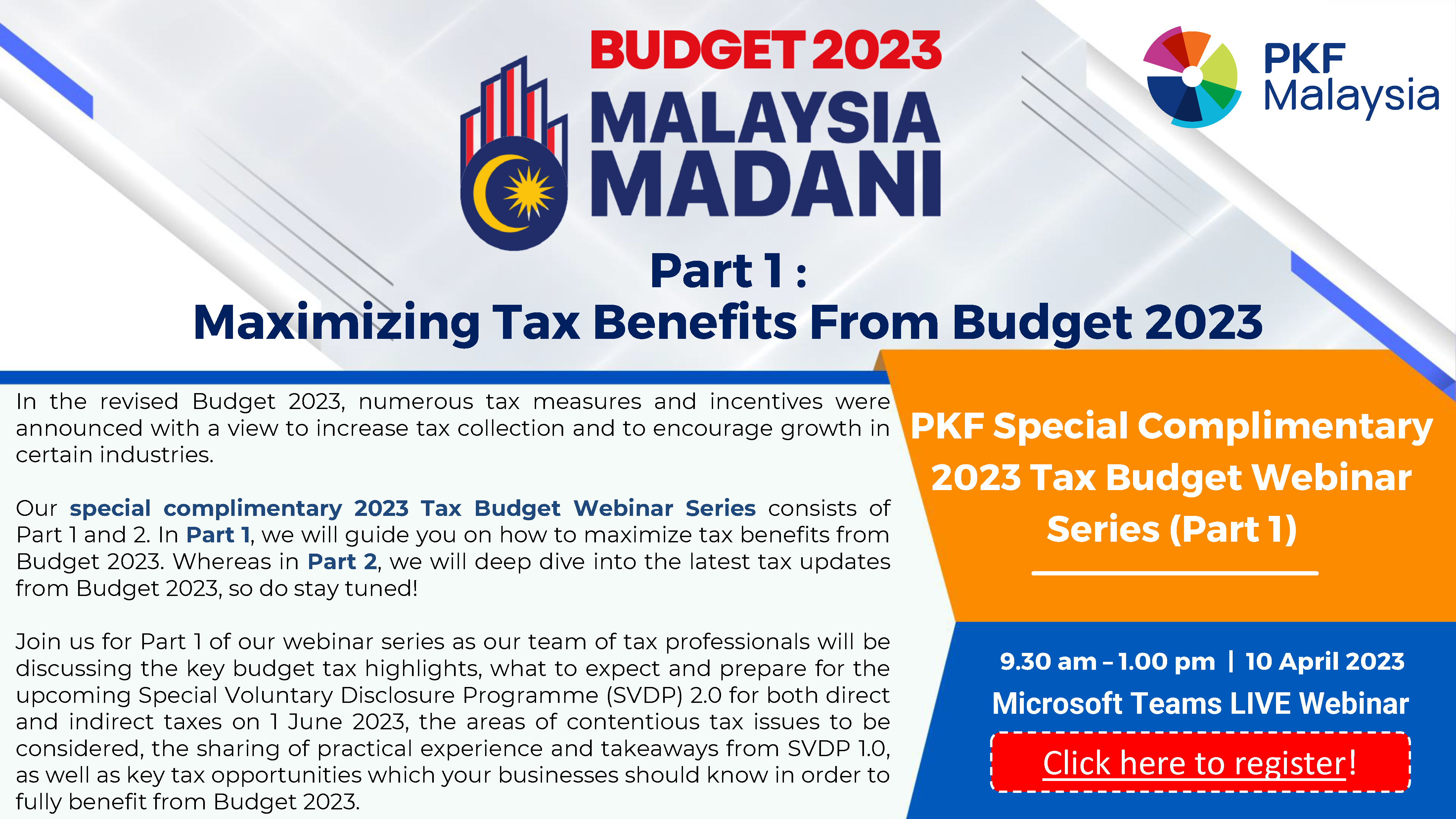 Webinar - Max. Tax benefits from Budget 2023